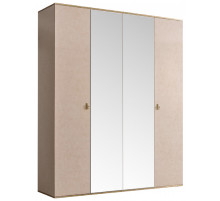 Четырехстворчатый шкаф для одежды с зеркалом Rimini РМШ1/4 (латте)