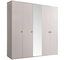 Пятистворчатый шкаф для одежды с зеркалом Rimini РМШ1/5 (слоновая кость)