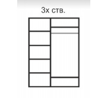 Трехстворчатый шкаф для одежды с зеркалом Rimini Solo РМШ1/3 (s) (черный)