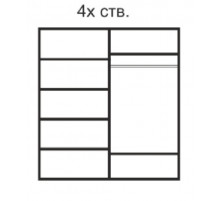 Четырехстворчатый шкаф для одежды Rimini Solo РМШ2/4 (s) (слоновая кость)