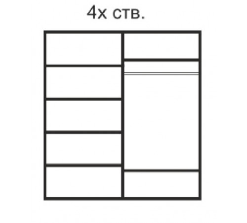 Четырехстворчатый шкаф для одежды Rimini Solo РМШ2/4 (s) (слоновая кость)