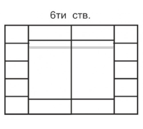 Шестистворчатый шкаф для одежды  Rimini Solo РМШ2/6 (s) (слоновая кость)