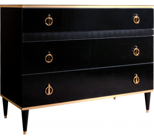 Комод для белья с планкой Rimini Solo РМКМ-3 (s) (черный)