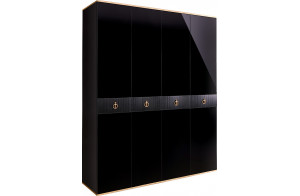 Четырехстворчатый шкаф для одежды Rimini Solo РМШ2/4 (s) (черный)