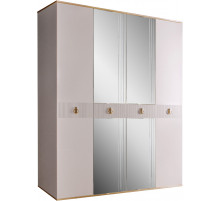 Четырехстворчатый шкаф для одежды с зеркалом Rimini Solo РМШ1/4 (s) (слоновая кость)