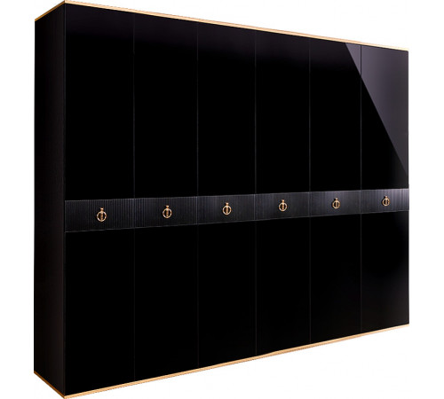 Шестистворчатый шкаф для одежды  Rimini Solo РМШ2/6 (s) (черный)