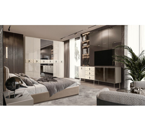 Шестистворчатый шкаф для одежды с ящиками Богемия Фарфале (Bogemia Farfalle) БМШ2/61 (Fа)