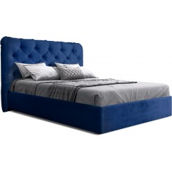 Двуспальная кровать с подъемным механизмом BOGEMIA (синий)
