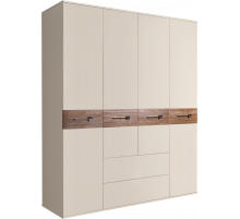 Четырехстворчатый шкаф для одежды с ящиками Богемия Вуд (Bogemia Wood) БМШ2/41 (Wo)