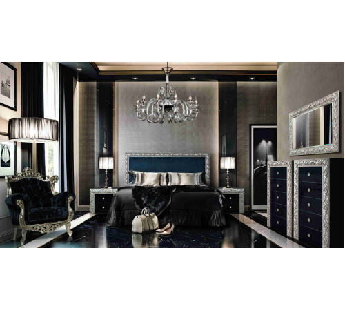 Спальня Тиффани Премиум 2 (черный, серебро)