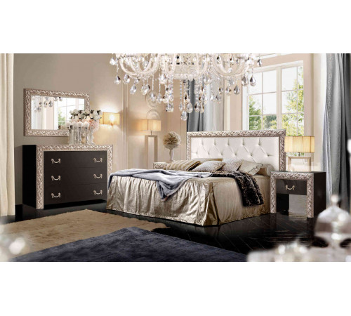 Спальня Тиффани Премиум (черный, серебро)