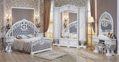Спальня Марелла (белый с серебром)