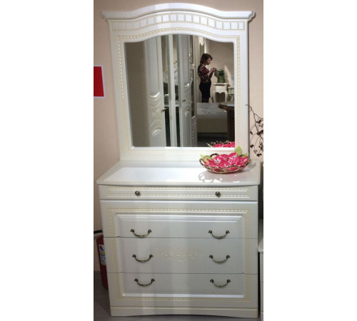 Комод для белья с зеркалом Венера (беж)
