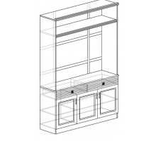 Шкаф многоцелевой в гостиную Орлеан 840 ясень светлый