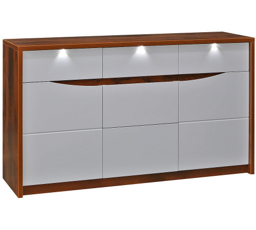 Тумба Монако П 510.03 с подсветкой (дуб саттер/белый глянец)